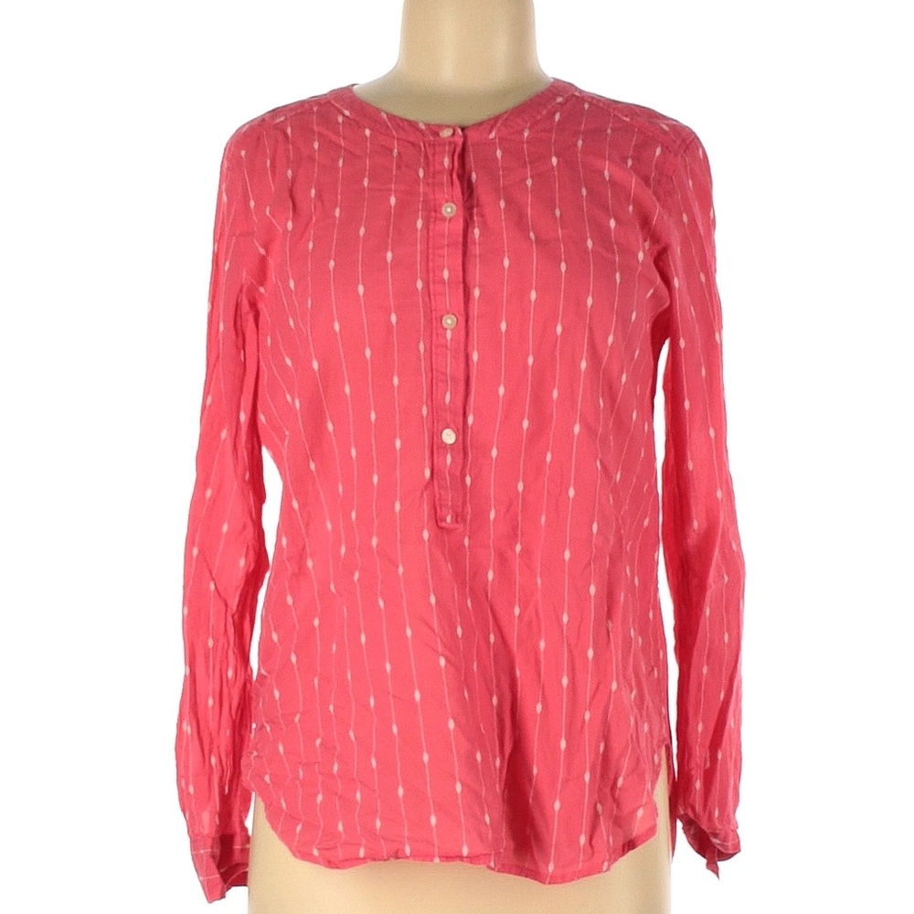 Ann Taylor LOFT Pink Long Sleeve Blouse Size M